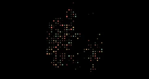 Denmark Country Map Animated with Dots Stock Footage 313128314