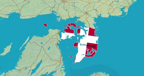 Denmark Country Map Animation Video stock 327232991