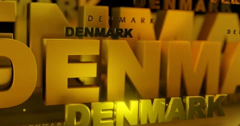 DENMARK Country Name 3D TEXT,  DANISH Typography Background Arts  (3D Rendered A 스톡 동영상 170232485