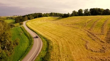 Denmark, country side, summer, Aerial, 4k Stock Footage