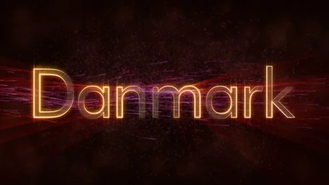Denmark to Danmark - Shiny looping country name text animation Stock Footage 99991325