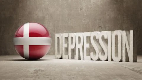 Denmark Depression Concept Stock Illustration