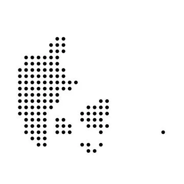 Denmark dotted vector map Stock Illustration