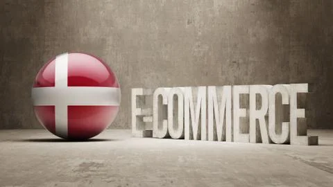 Denmark. E-Commerce  Concept. Stock Illustration