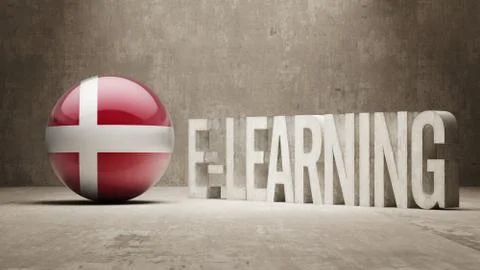 Denmark. E-Learning  Concept Stock Illustration