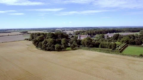 Denmark Egeskov Castle drone Stock Footage 153714002