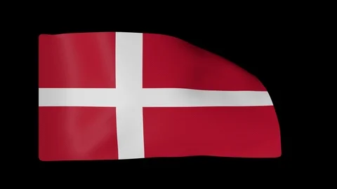 Denmark Flag with alpha Channel Video stock 87296620