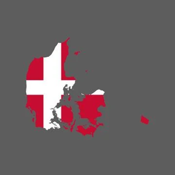 Denmark flag and map Stock Illustration