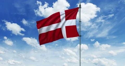 Denmark flag animation, alpha channel Stock Footage 79133879
