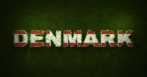 Denmark Flag is Appearing Over Growing Grasses Stock Footage 101744920
