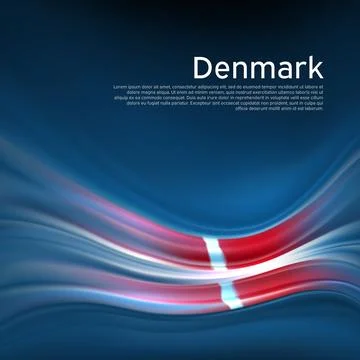 Denmark flag background. Abstract danish flag in the blue sky. National holiday Stock Illustration