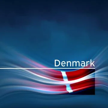 Denmark flag background. Abstract danish flag in blue sky. National holiday card Stock Illustration