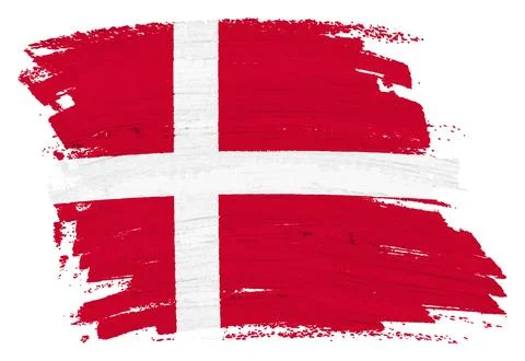 Denmark flag background paint splash brushstroke Stock Illustration