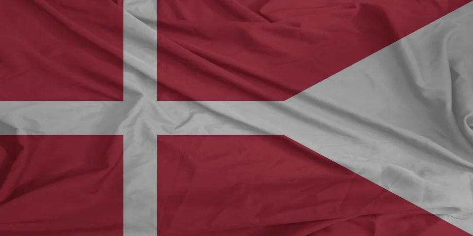Denmark Flag blowing softly in the wind Stock Photos