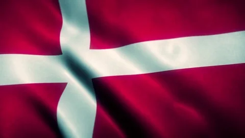 Denmark Flag Blowing in the Wind Video stock 76056232