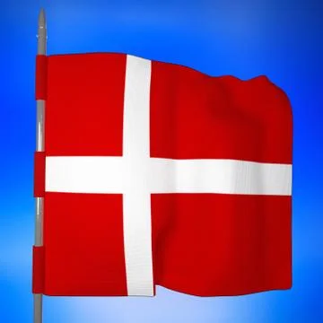 Denmark flag in blue sky Stock-Illustration
