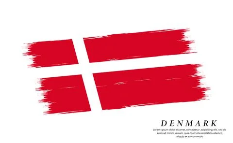 Denmark flag brush vector background. Grunge style country flag of Denmark .. Stock Illustration