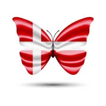 Denmark flag butterfly Stock Illustration