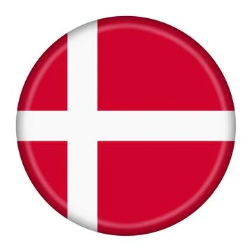 Denmark flag button 3d illustration with clipping path Stock Illustration