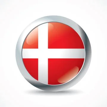 Denmark flag button Stock Illustration