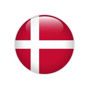 Denmark flag on button Stock Illustration