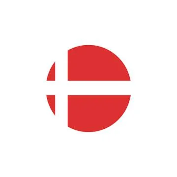 Denmark flag button on white Stock Illustration