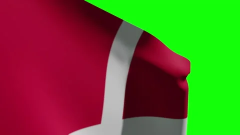 Denmark Flag Close Видео 134497845
