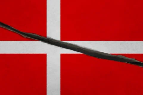 Denmark flag cracked Stock Illustration