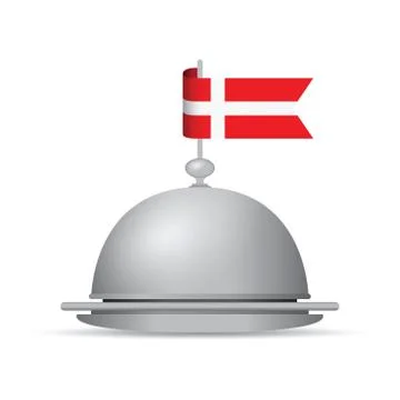 Denmark flag dinner platter Stock Illustration