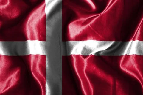 Denmark flag fabric Stock Photos