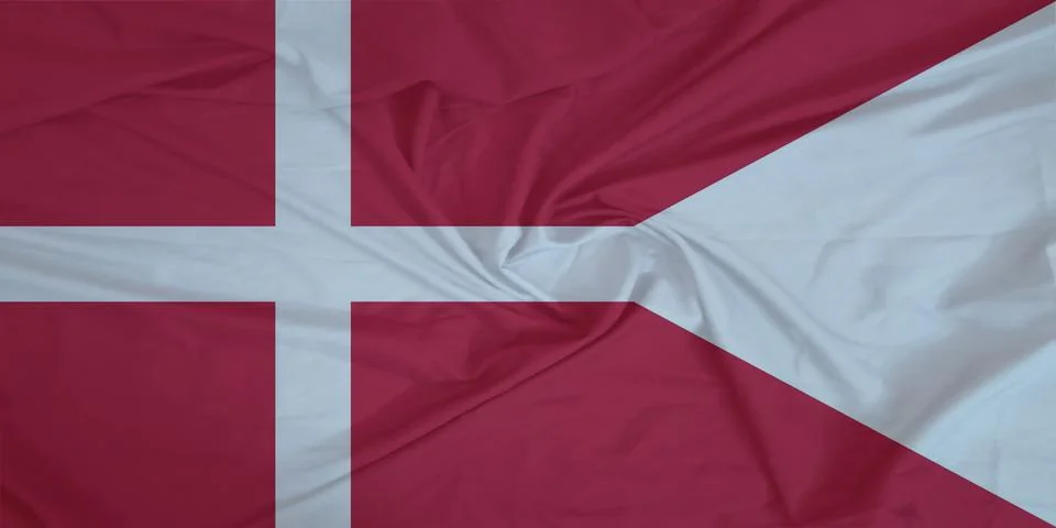 Denmark Flag fabric rippling in the wind Stock Photos