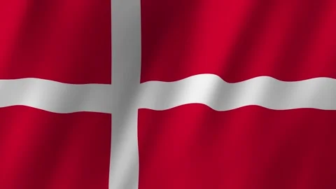 Denmark Flag. Flag of Denmark footage video waving in wind.  Stock-Footage 254606908