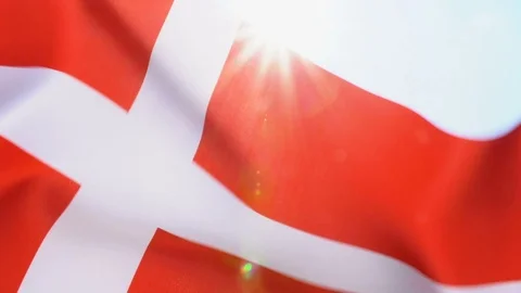 Denmark Flag Flapping Stock Footage 118963709