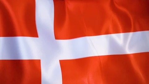 Denmark Flag Flapping Stock Footage 118968187