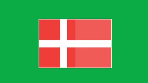 Denmark flag flat icon animation on green screen Stock Footage 331643493