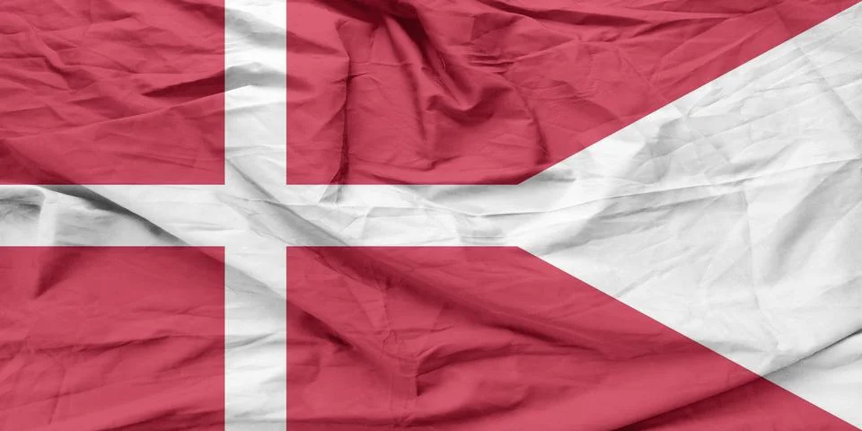 Denmark  Flag fluttering softly in the wind Stock Photos