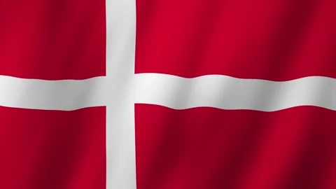 Denmark flag fluttering in the wind Video stock 274409553