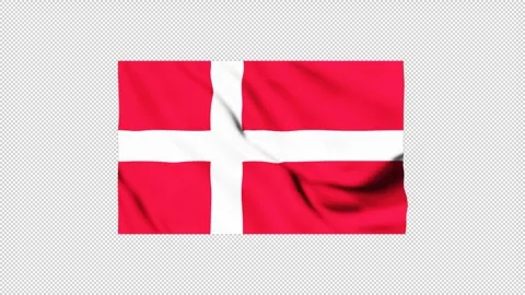 Denmark flag fluttering in the wind Stock Footage 306270631