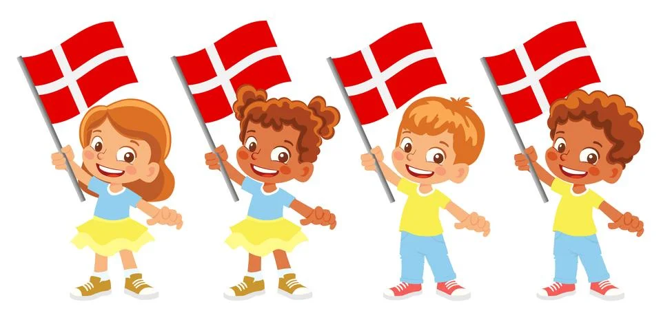 Denmark flag in hand set Stock Illustration