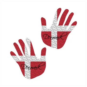 Denmark flag hand vector Stock Illustration