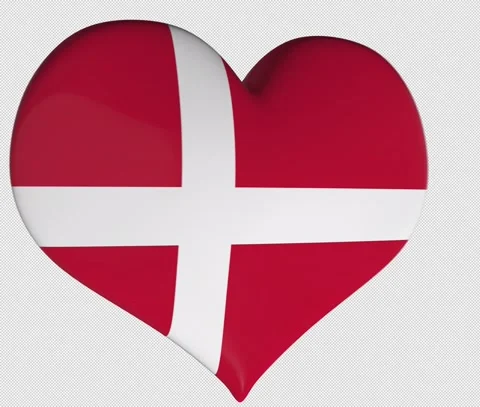 Denmark Flag Heart Turning Vídeos de archivo 143620847