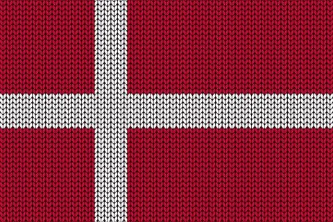Denmark flag in knitting pattern Illustrazione stock