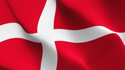 Denmark flag loop waving on wind. Stock Footage 119198314