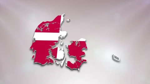 Denmark Flag on Map Stock Footage 277946006