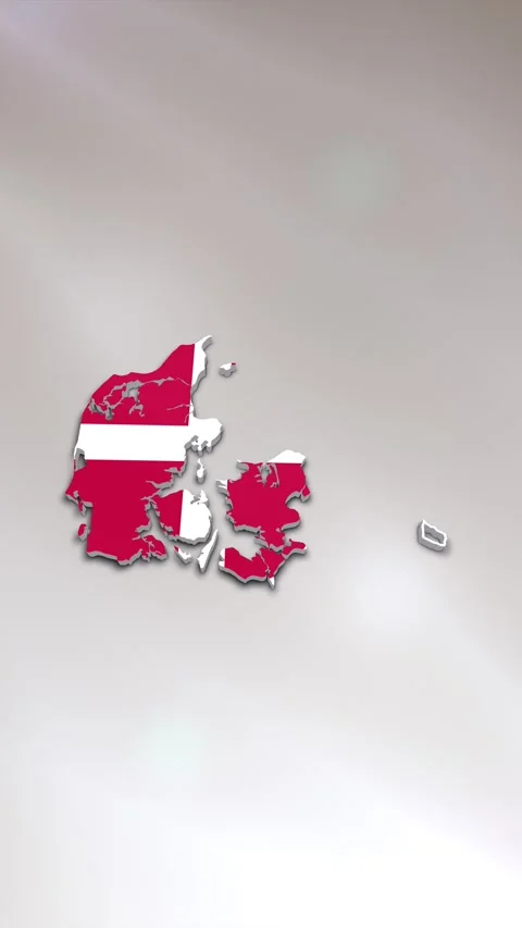 Denmark Flag on Map Stock Footage 278172923