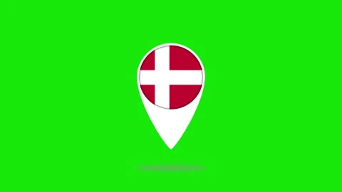 Denmark flag marker bouncing on green screen 스톡 동영상 321721845