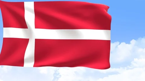 Denmark flag in motion Stock Footage 97881279