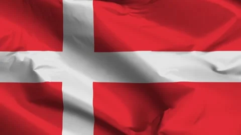 Denmark flag moved by the wind Stock Footage 292446480