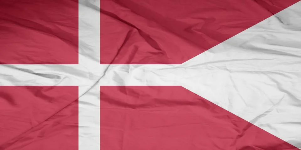 Denmark  Flag moving in the steady wind Stock Photos