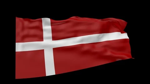 Denmark flag over black background 3d animation Stock Footage 99163406